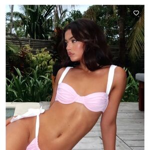 White Fox Boutique Pink and White Bikini